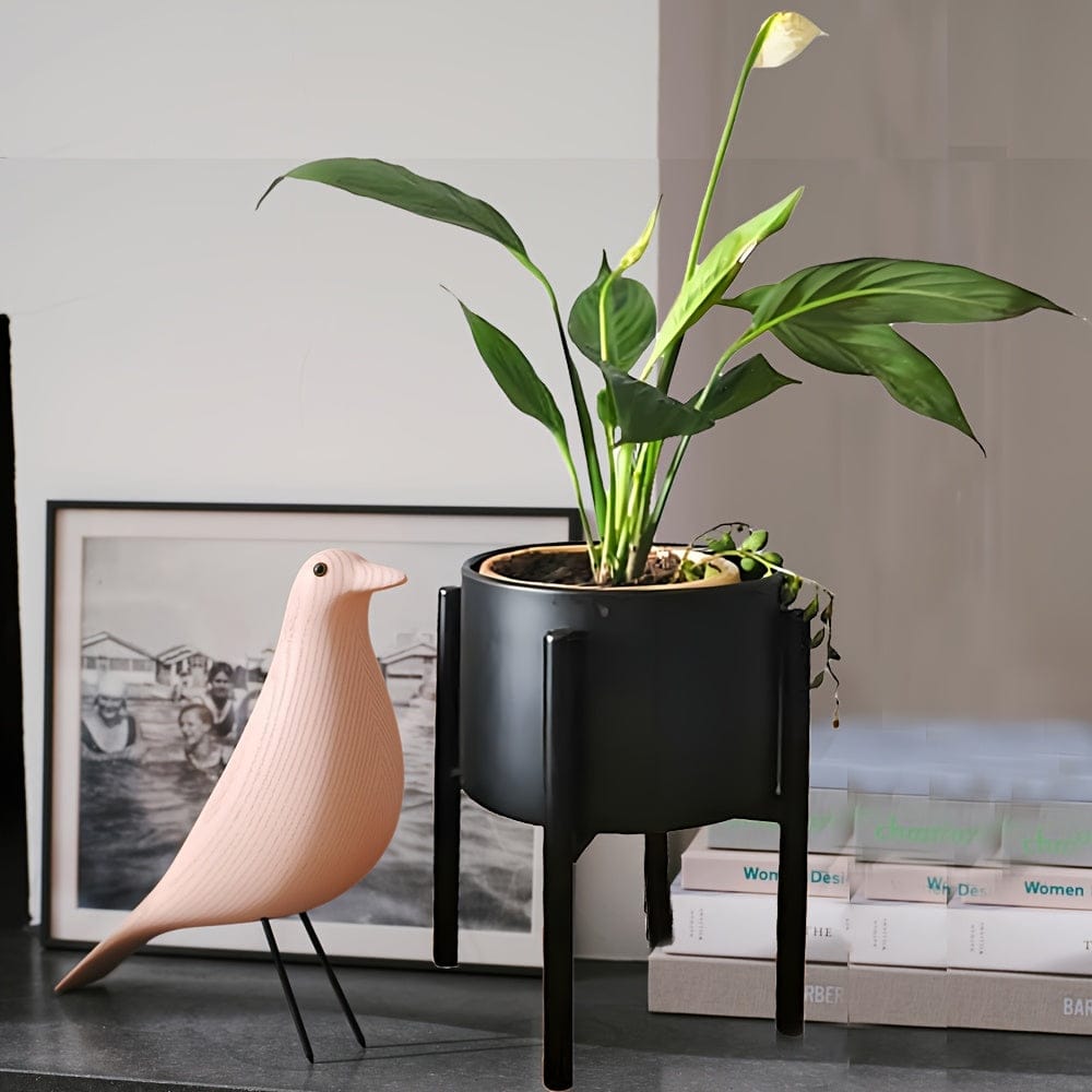 Ma boutique 3 petits cache pot sur pied noir