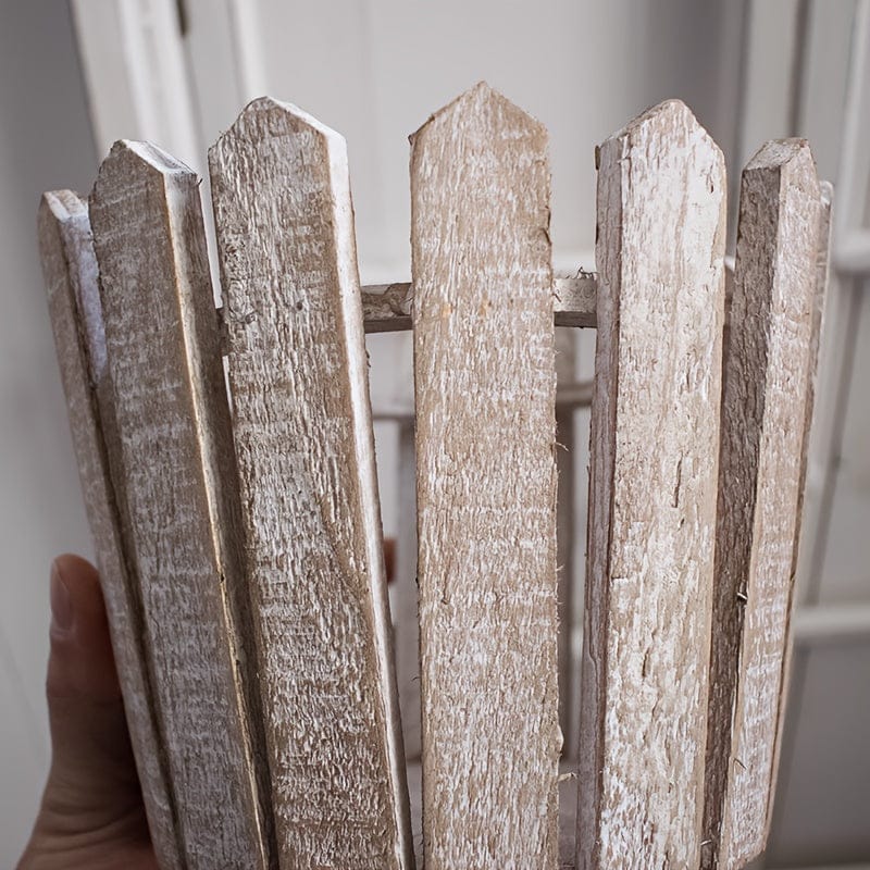 Ma boutique cache pot blanc bois