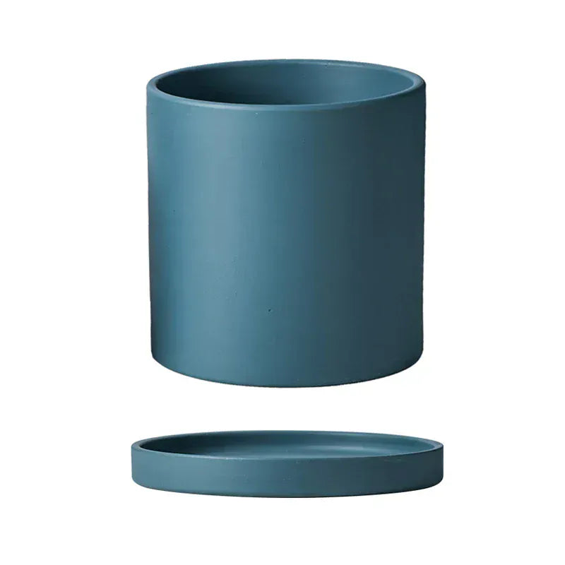 Ma boutique Bleu / 11cm cache-pot bleu rond en céramique