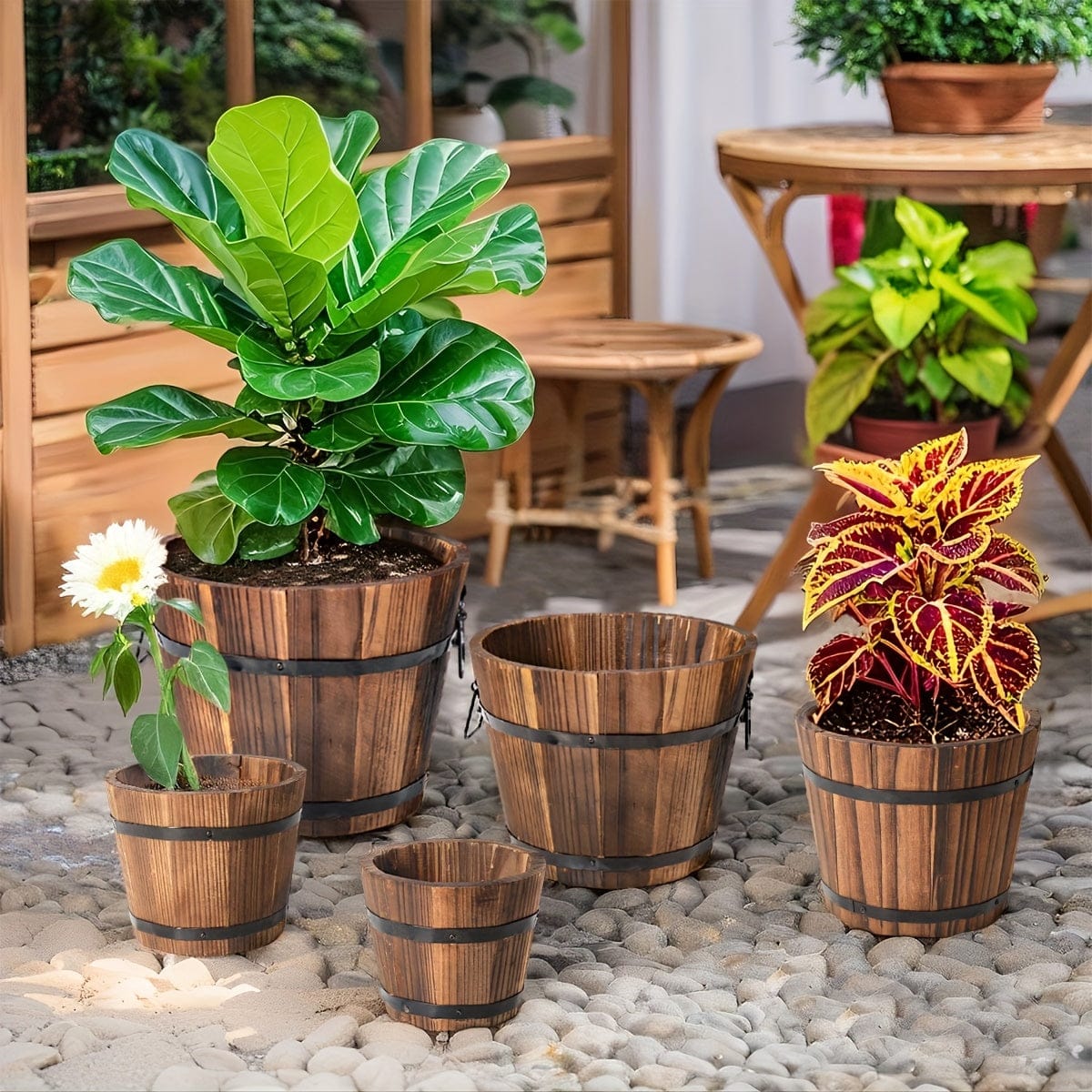Ma boutique 5 cache-pot bois extérieur