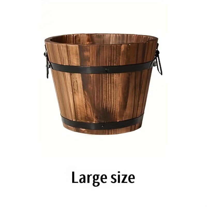 Ma boutique H15cm | D18.5cm Cache pot bois rond