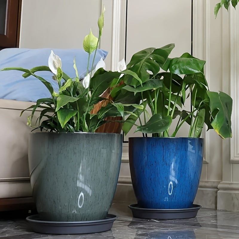 Ma boutique cache-pot boule bleu ceramique