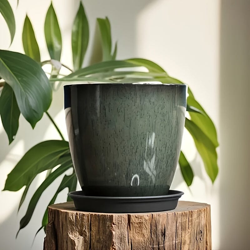 Ma boutique cache-pot boule bleu ceramique