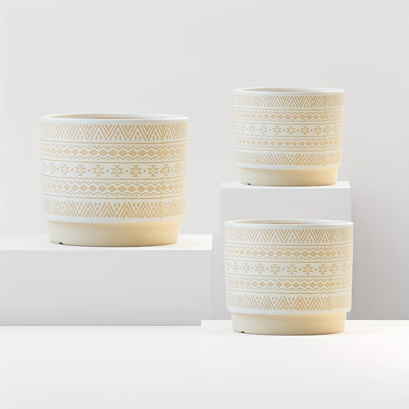 Ma boutique Les Trois cache pot ceramique beige