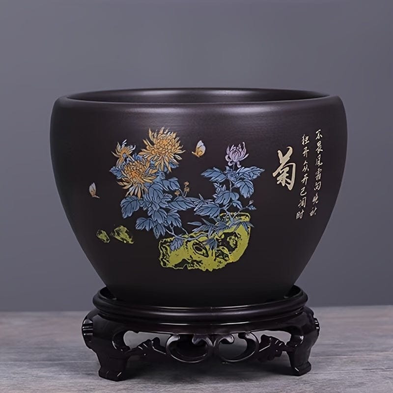 Ma boutique Bleu cache pot ceramique noir style japonais