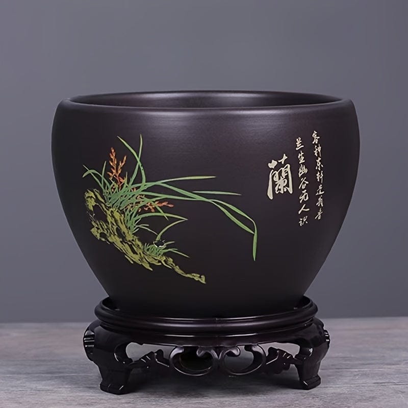 Ma boutique Vert cache pot ceramique noir style japonais