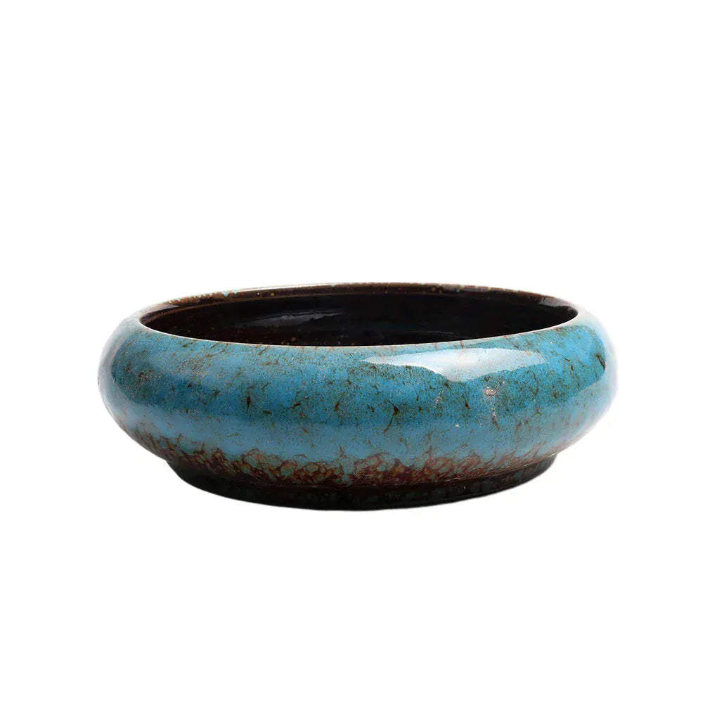 Ma boutique Bleu Cache pot céramique plat