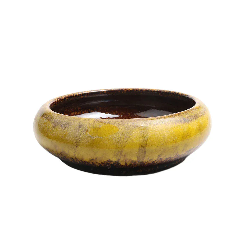 Ma boutique Jaune Cache pot céramique plat
