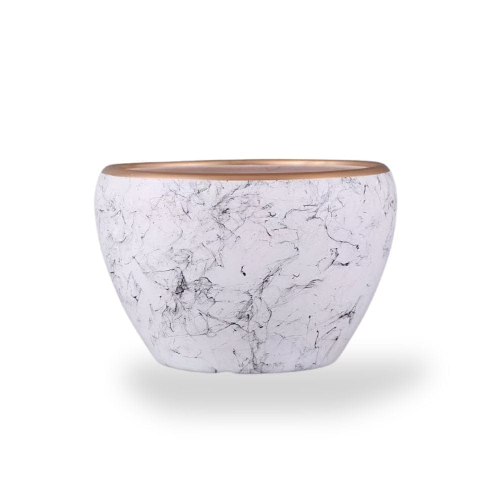 Ma boutique Blanc Cache pot céramique style marbre
