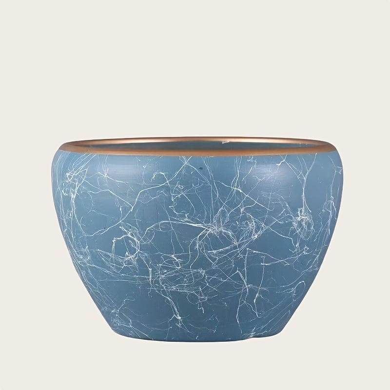 Ma boutique Bleu Cache pot céramique style marbre