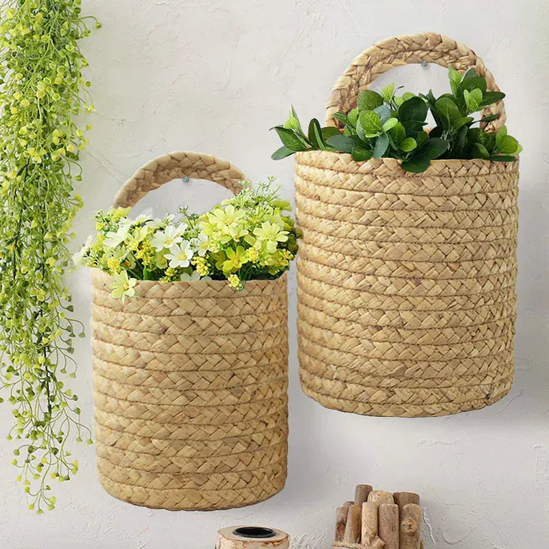 Ma boutique Cache pot en osier à accrocher