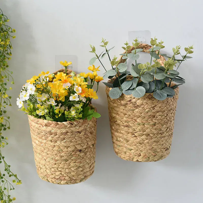 Ma boutique Cache pot en osier à accrocher