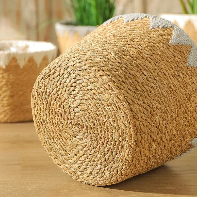 Ma boutique Cache pot en osier blanc