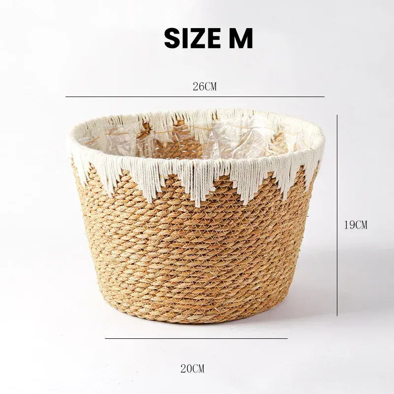 Ma boutique 26x19cm Cache pot en osier blanc