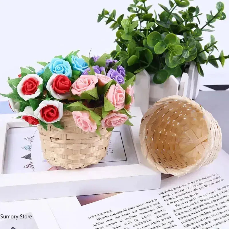 Ma boutique Cache pot en osier petites plantes grasses