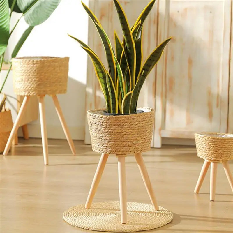 Ma boutique cache pot en osier sur pied
