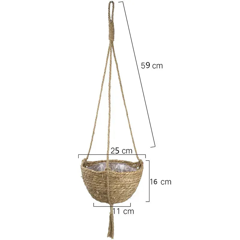 Ma boutique A Cache pot en osier suspendu pour plante