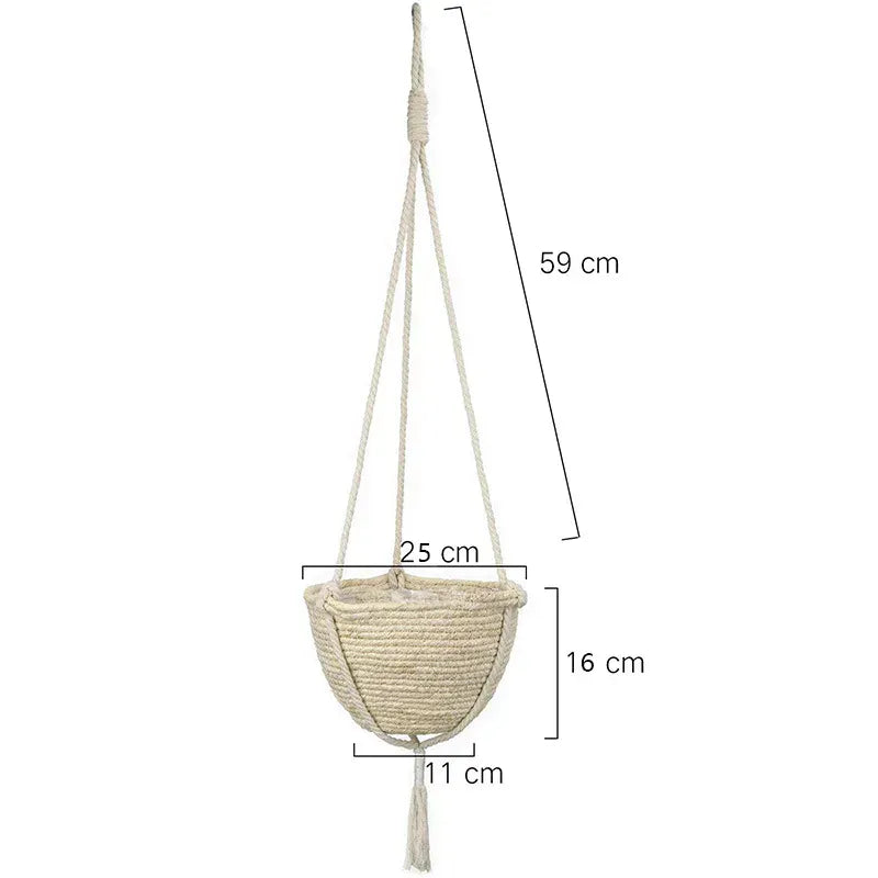 Ma boutique B Cache pot en osier suspendu pour plante