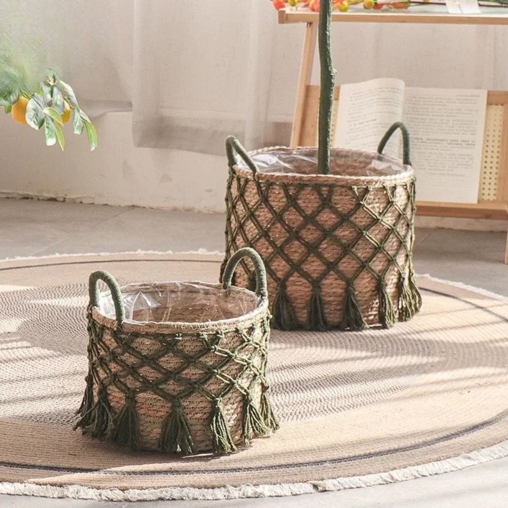 Ma boutique Cache pot en osier tresse