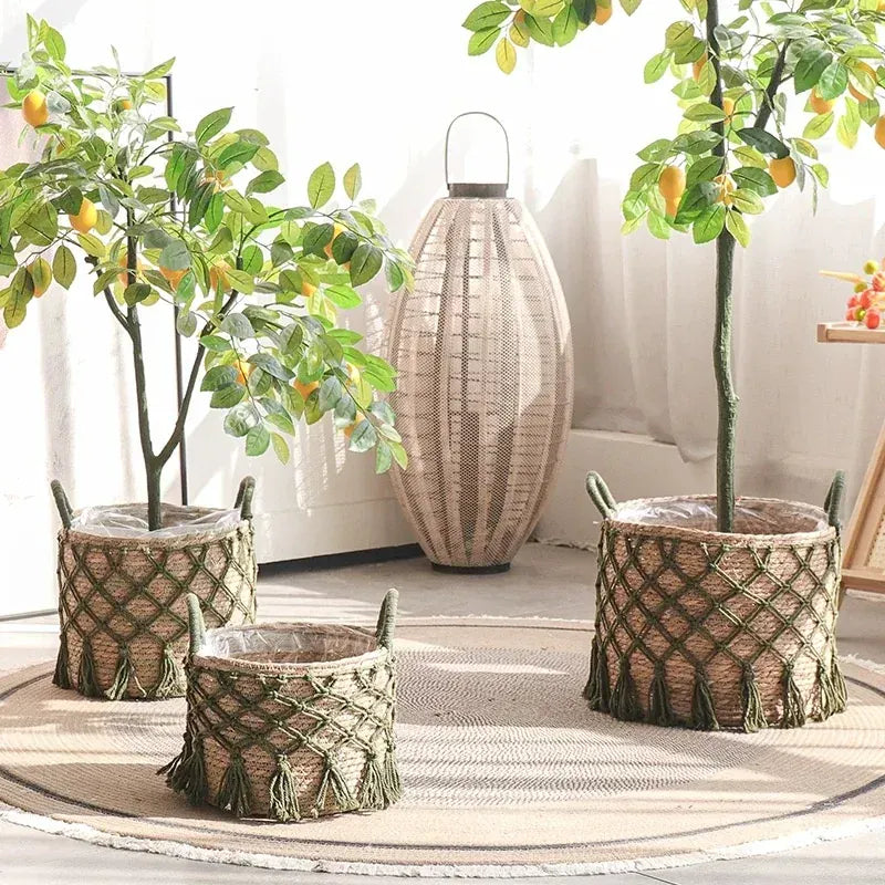 Ma boutique Cache pot en osier tresse