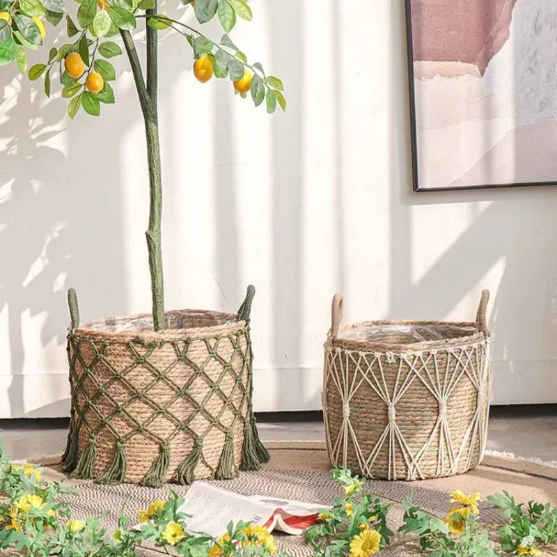 Ma boutique Cache pot en osier tresse