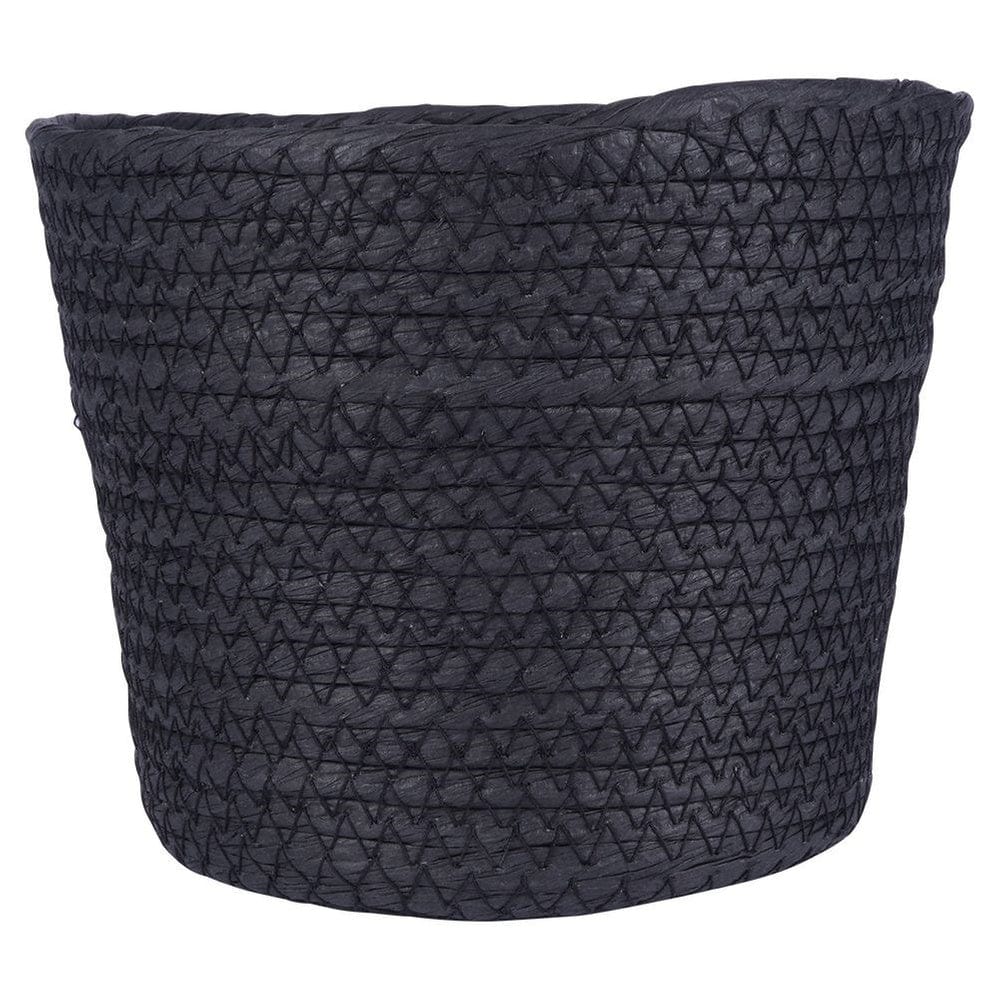 Ma boutique Noir Cache pot en rotin tissé noir
