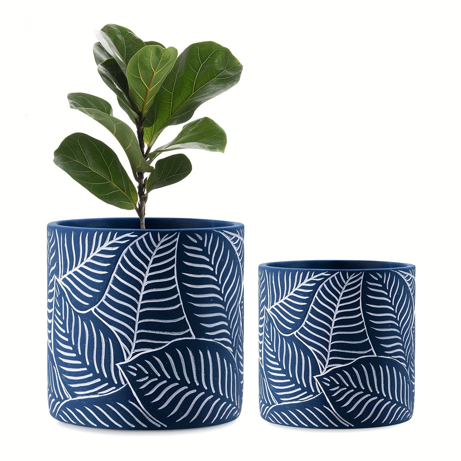 Ma boutique Bleu cache pot en terre cuite originale
