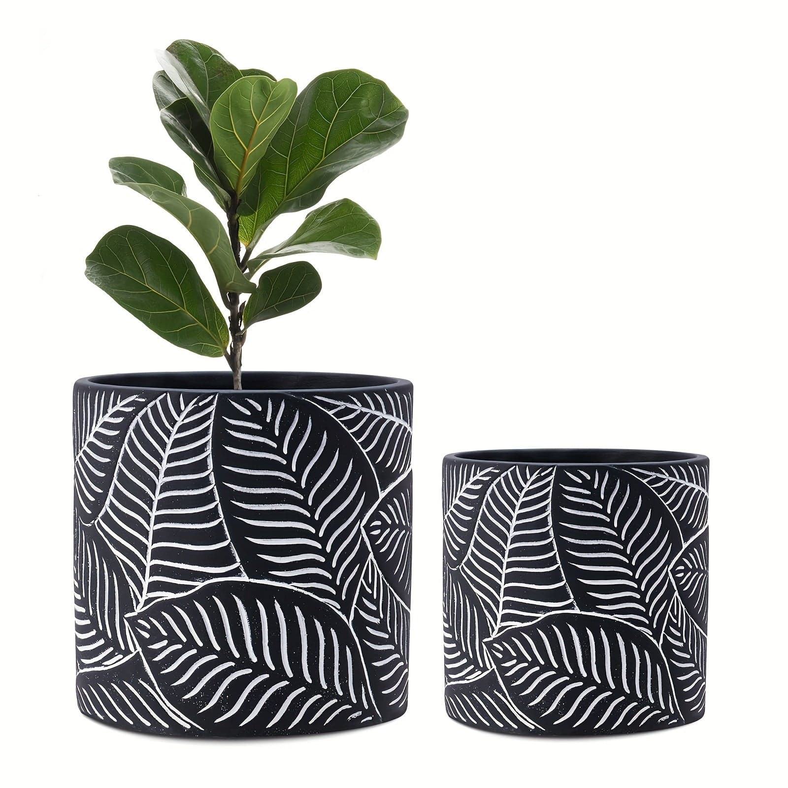 Ma boutique Noir cache pot en terre cuite originale