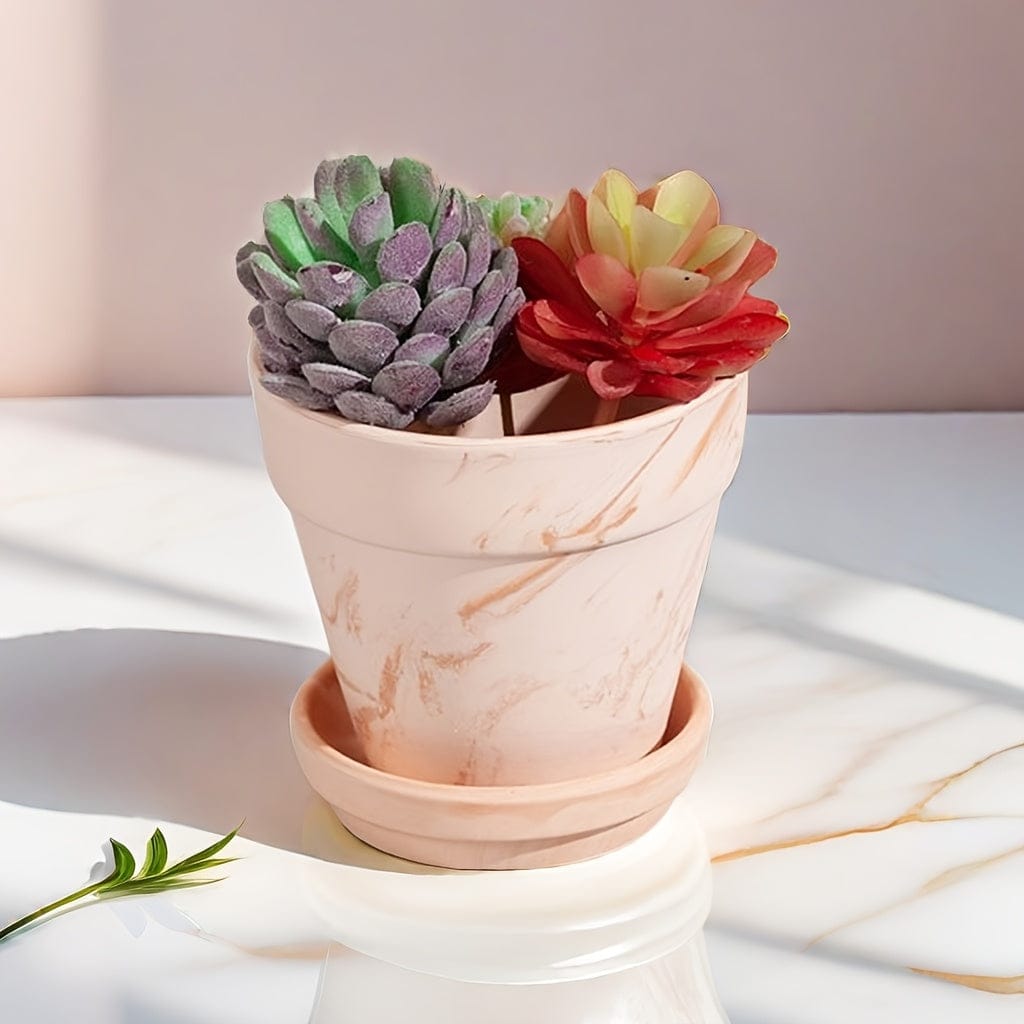 Ma boutique Cache pot en terre cuite peinte