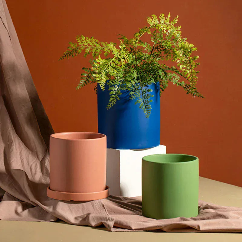 Ma boutique cache-pot gris clair céramique