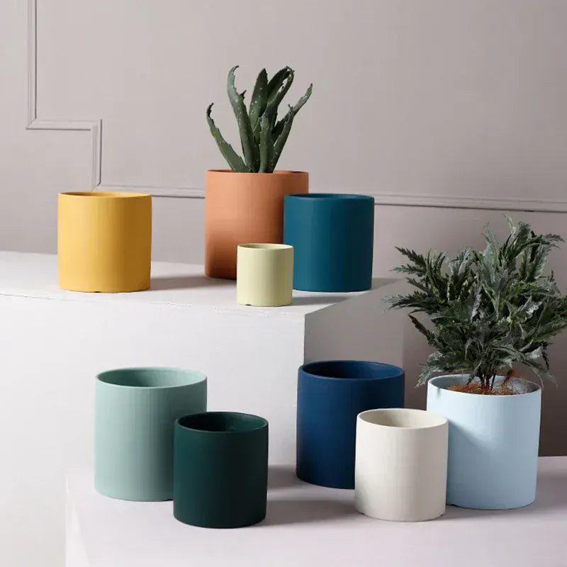 Ma boutique cache-pot gris clair céramique