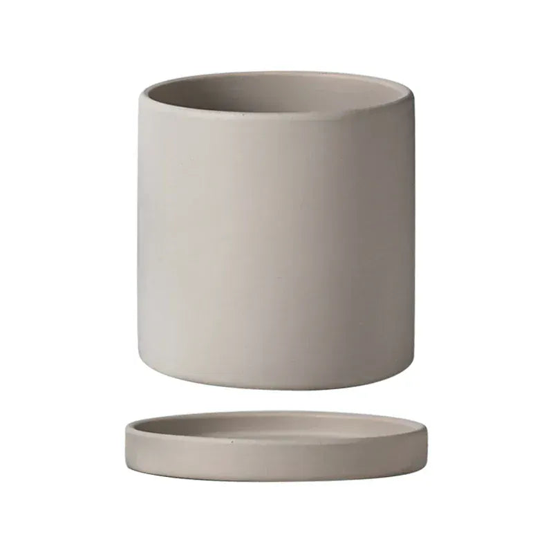Ma boutique Gris Clair / 11cm cache-pot gris clair céramique