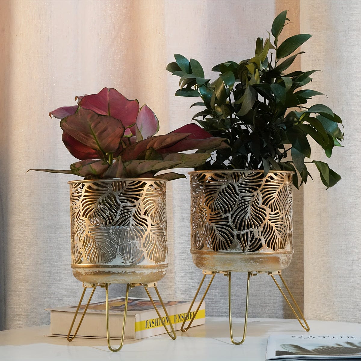 Ma boutique Les 2 / 2 cache-pot metal sur pied