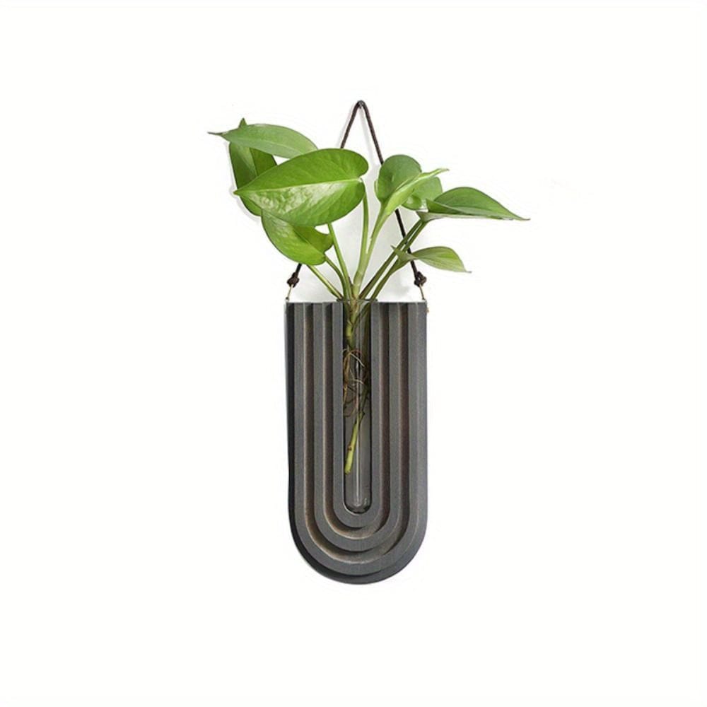 Ma boutique Gris cache pot mural bois