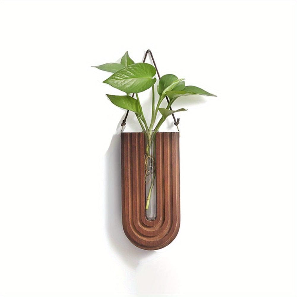 Ma boutique Marron cache pot mural bois
