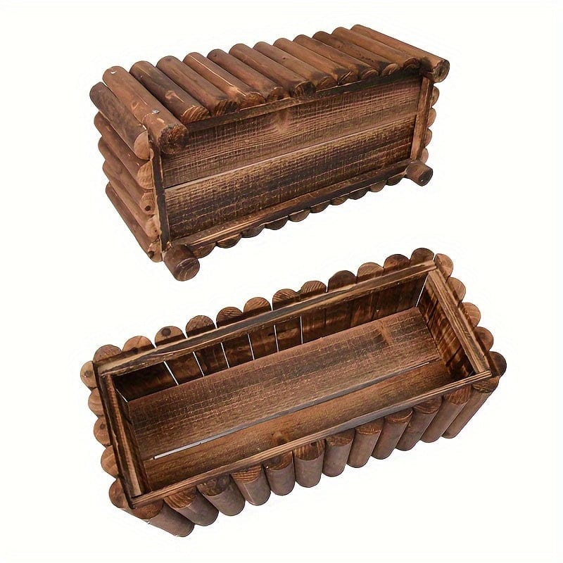 Ma boutique cache-pot rectangulaire bois