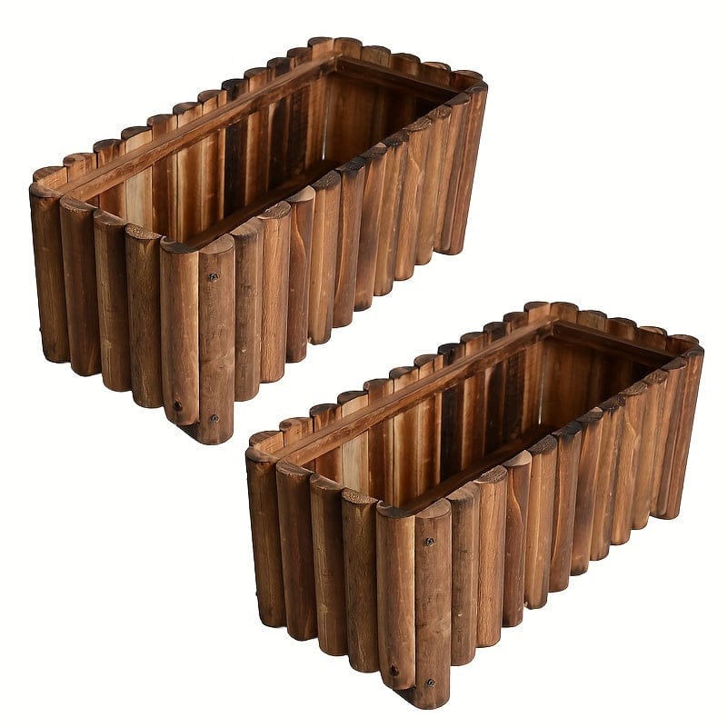 Ma boutique cache-pot rectangulaire bois