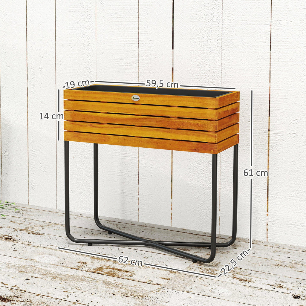 Ma boutique cache pot rectangulaire sur pied en bois