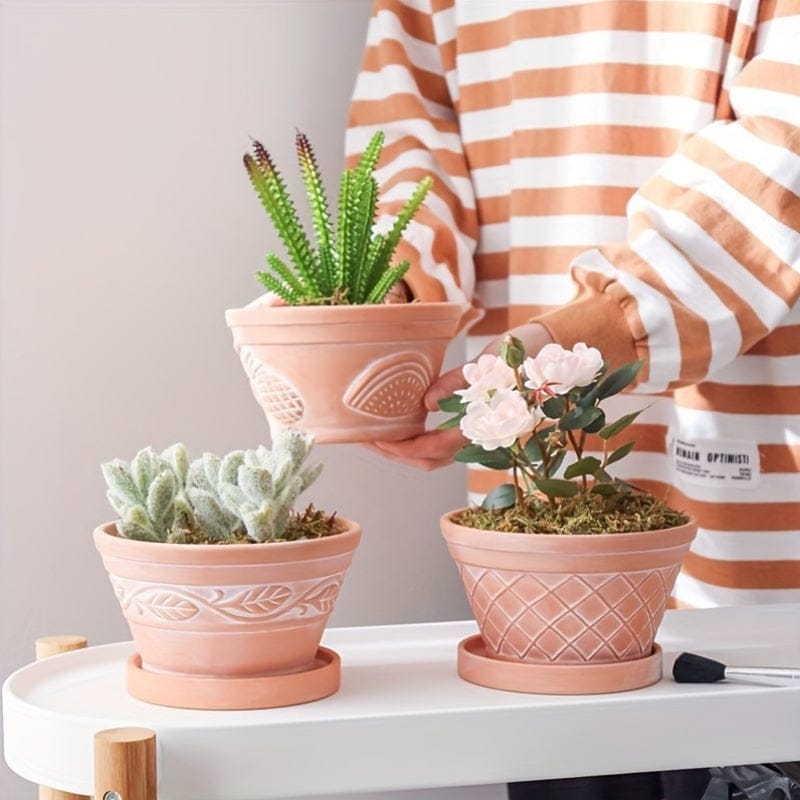 Ma boutique cache pot sculpture en terre cuite