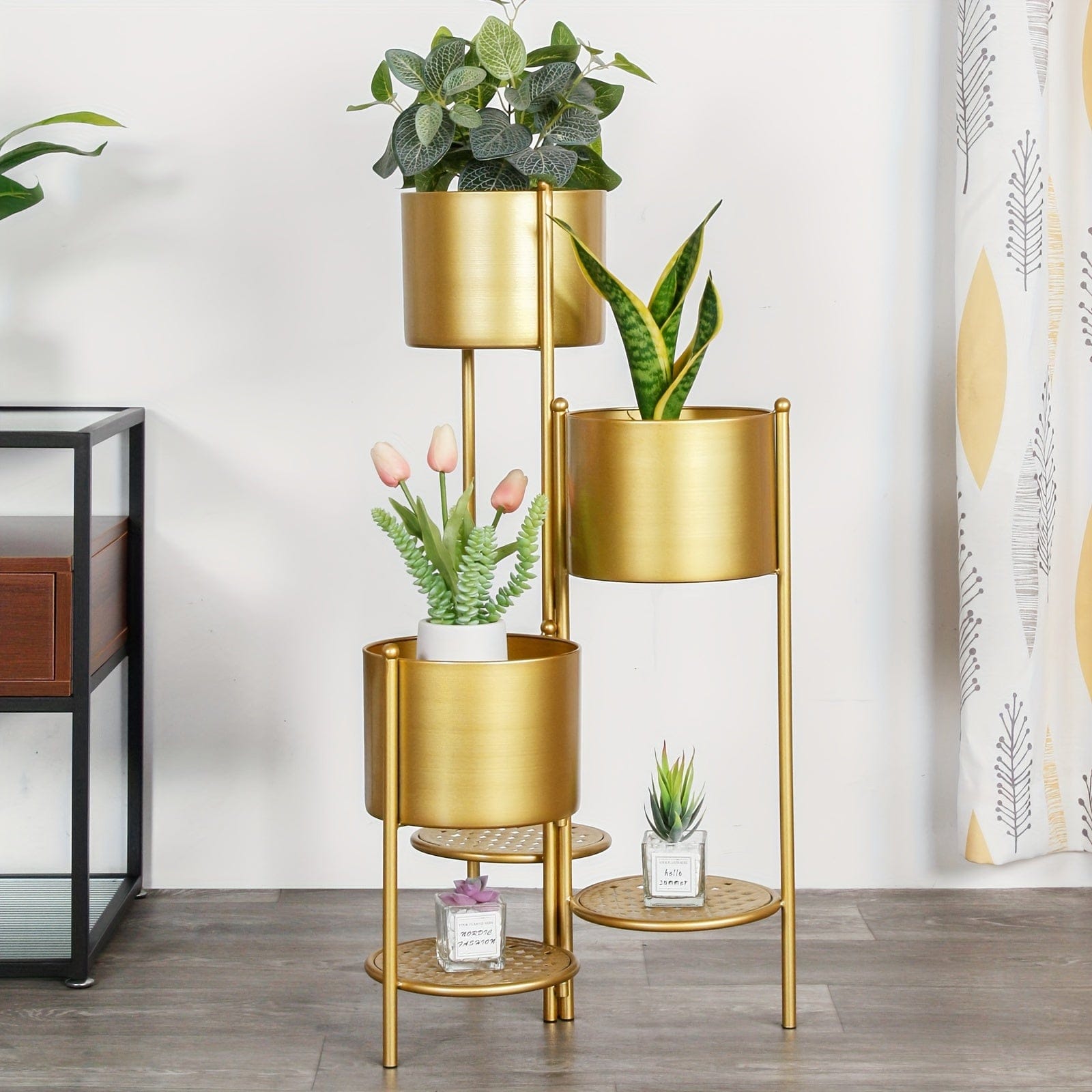 Ma boutique Doré cache-pot sur pied à niveaux