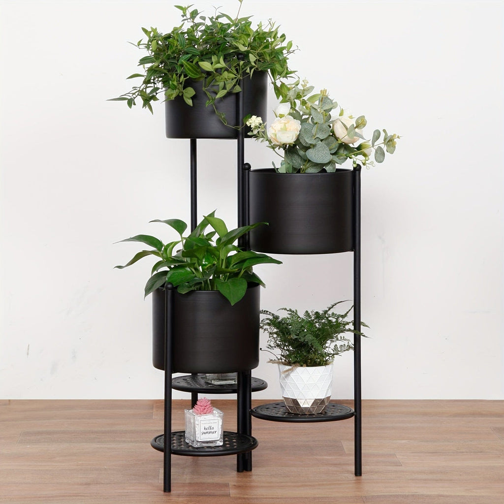 Ma boutique Noir cache-pot sur pied à niveaux