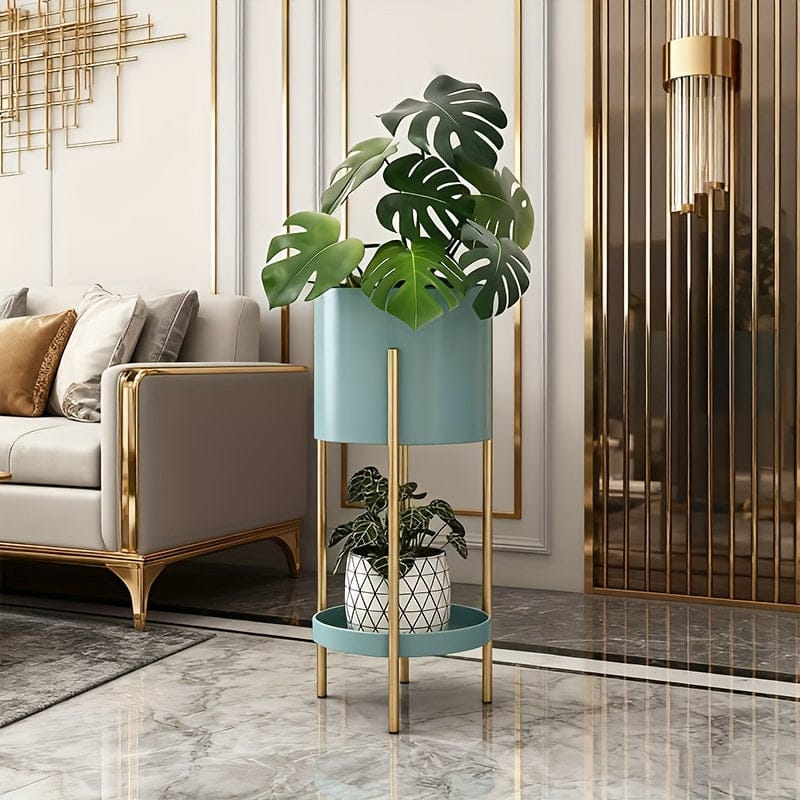 Ma boutique cache-pot sur pied bleu