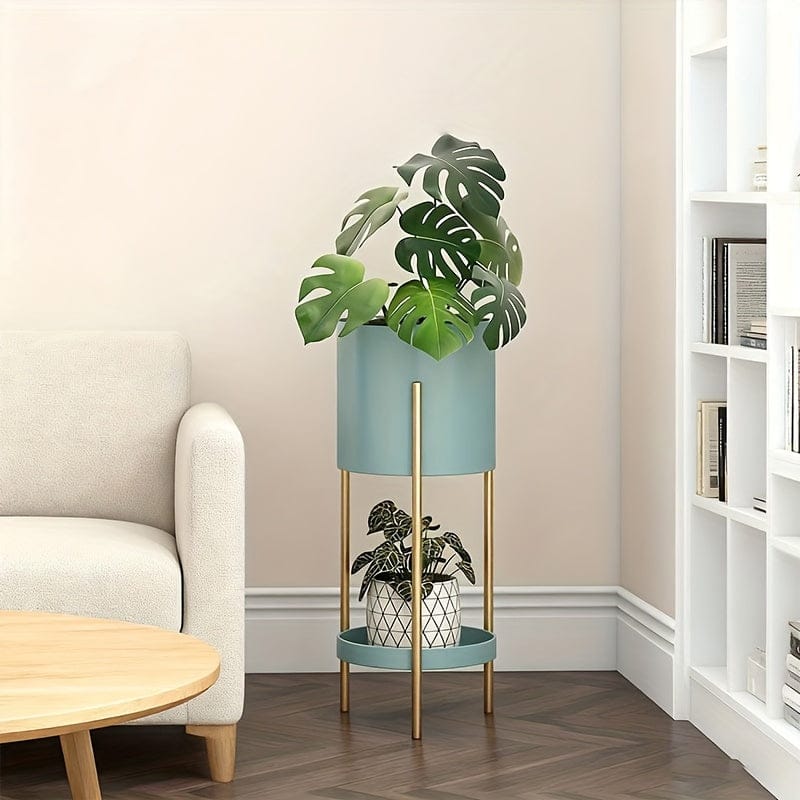 Ma boutique cache-pot sur pied bleu