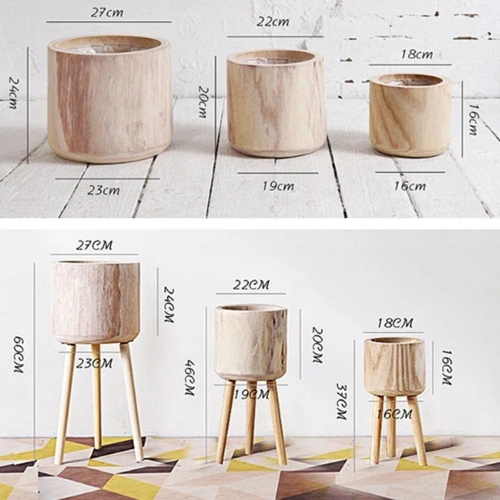 Ma boutique cache-pot sur pied bois