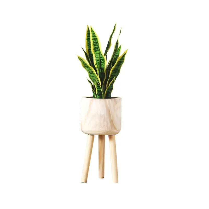 Ma boutique S cache-pot sur pied bois