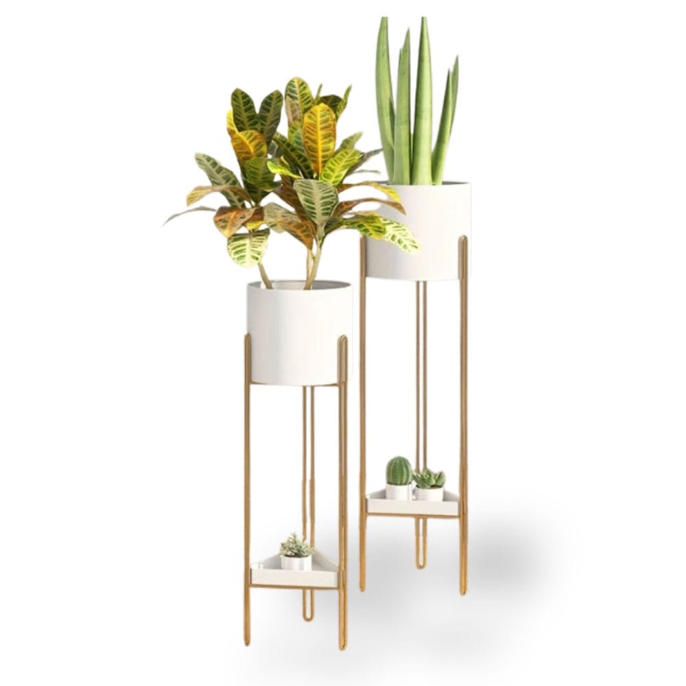 Ma boutique cache-pot sur pied haut blanc