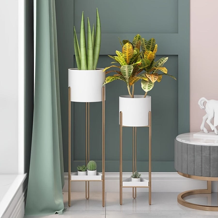 Ma boutique cache-pot sur pied haut blanc