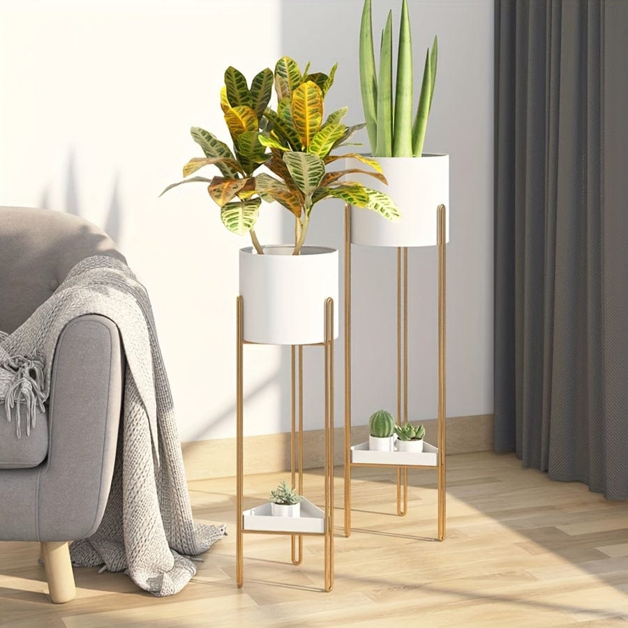 Ma boutique cache-pot sur pied haut blanc