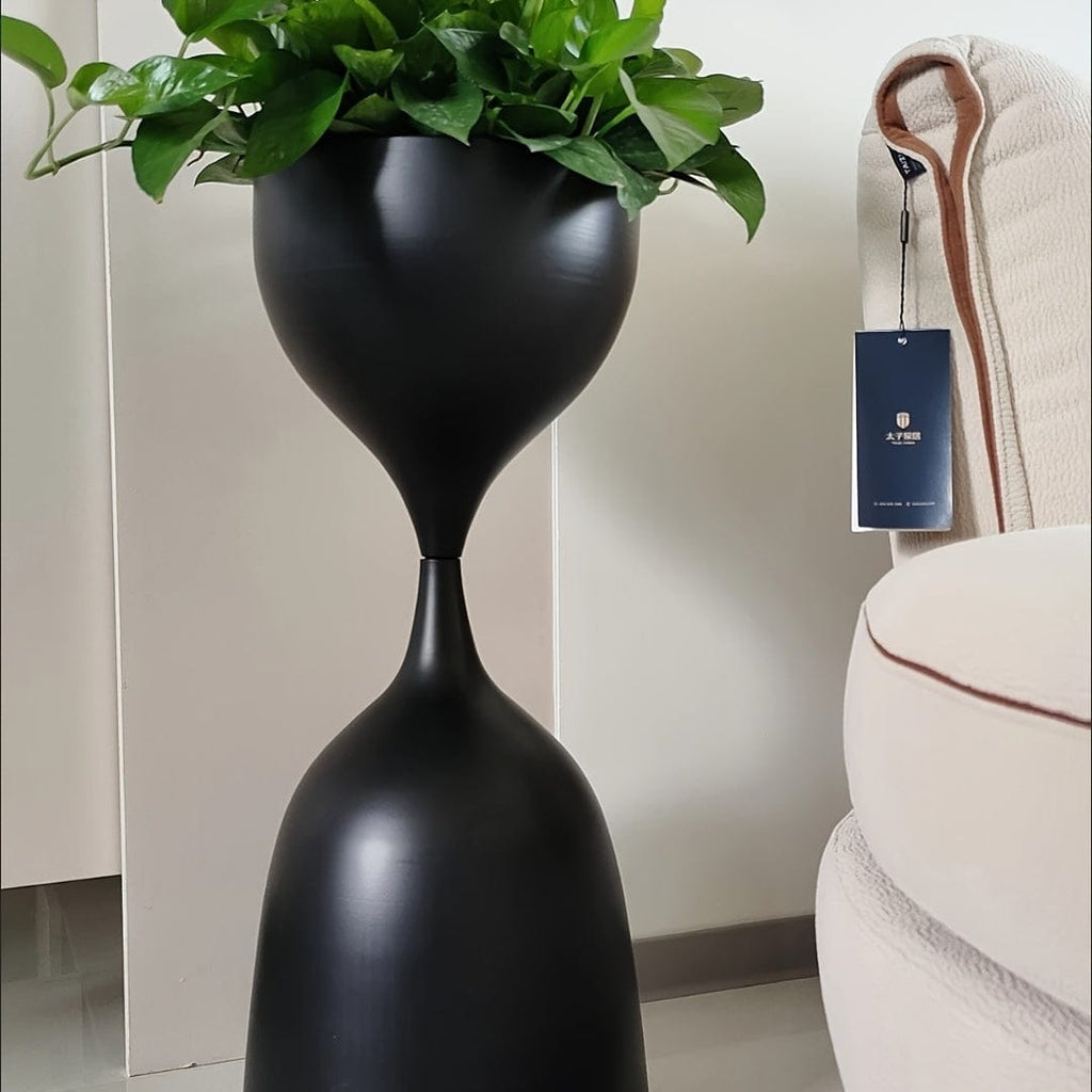 Ma boutique cache-pot sur pied noir design