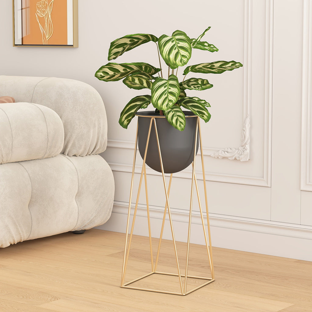 Ma boutique cache-pot sur pied noir haut